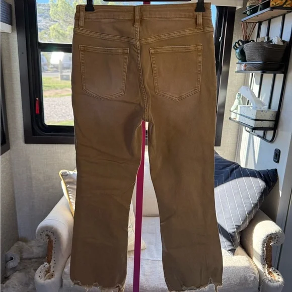 Vervet Distressed Tan Straight Leg Jeans for Women size 27 - Picture 3 of 7
